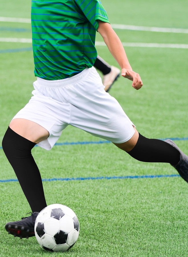 ShinyMatch High Football Socks Multiple Sizes over the Knee Baseball Socks Extra Long for Youth Women and Men(L,Black and White) - Image 4